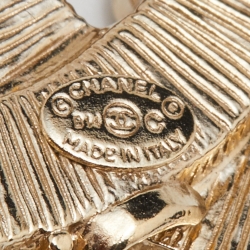 Chanel Black Enamel CC Baroque Pin Brooch