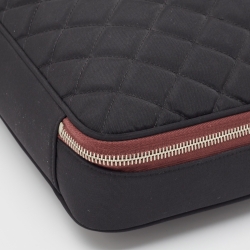 Pre Owned Chanel Black Quilted Nylon Laptop Sleeve