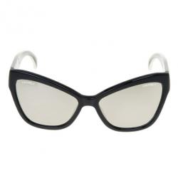 مملوكة مسبقًا Chanel Black Prestiges Cat Eye 18K White Gold Sunglasses