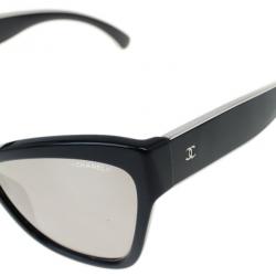 مملوكة مسبقًا Chanel Black Prestiges Cat Eye 18K White Gold Sunglasses