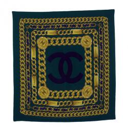 مملوكة مسبقًا وشاح شانيل أخضر CC طباعة سلسلة مربع