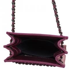 Chanel Fuchsia Patent Leather Phone Holder with Chain