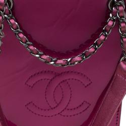 Chanel Fuchsia Patent Leather Phone Holder with Chain