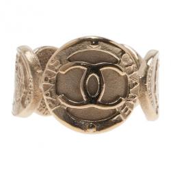 مملوكة مسبقًا Chanel Madame Coco Gold-Plated Ring Size 54