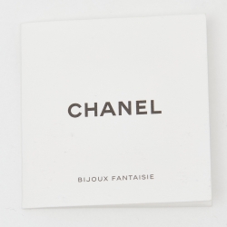 مملوكة مسبقًا Chanel Pale Gold Tone Crystal CC Faux Pearl Drop Earrings