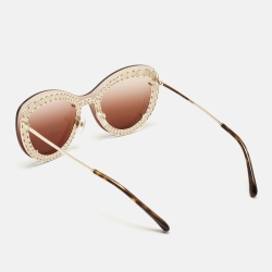 مملوكة مسبقًا Chanel Brown Gradient 4236-H Pearl Embellished Butterfly Sunglasses