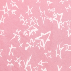 Pre Owned Chanel Pink Stars Print Silk Scarf with Hair Band