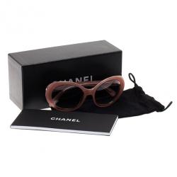 Pre Owned Chanel Pink Oval Sunglasses