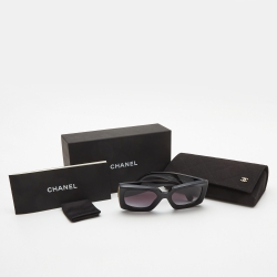 مملوكة مسبقًا Chanel Black Gradient 5435 CC Square Sunglasses