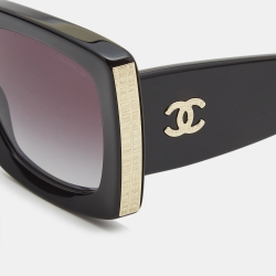 مملوكة مسبقًا Chanel Black Gradient 5435 CC Square Sunglasses