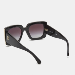 مملوكة مسبقًا Chanel Black Gradient 5435 CC Square Sunglasses