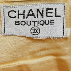 Pre Owned Chanel Yellow Wool Mini Skirt XS