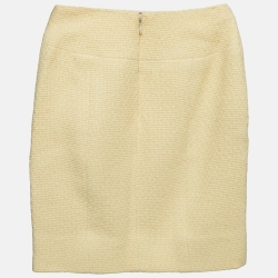 Pre Owned Chanel Yellow Wool Mini Skirt XS