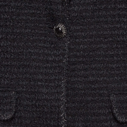 Chanel Black Tweed  Gripoix Button Detail Jackets L