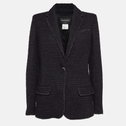 Black Tweed Gripoix Button Detail Jackets