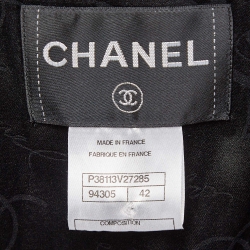 Chanel Black Tweed  Gripoix Button Detail Jackets L