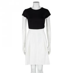 Pre Owned Chanel Off White Cotton Pleated Skirt L