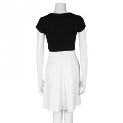 Pre Owned Chanel Off White Cotton Pleated Skirt L