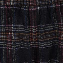 Pre Owned Chanel Black Tartan Plaid Elasticized Waist Braid Applique Detail Pants M