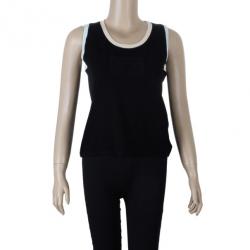 Pre Owned Chanel Block Color Ribbed Sleeveless Top L