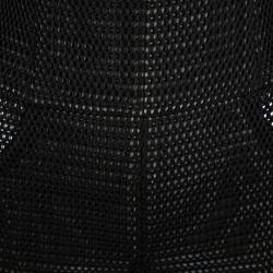 Chanel Black Perforated High Waist Trousers M
