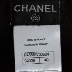 Chanel Black Perforated High Waist Trousers M