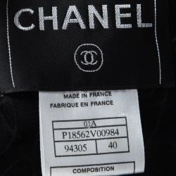 مملوكة مسبقًا معطف شانيل صدر مزدوج جلد خروف أسود M