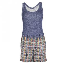 Chanel Multicolor Knit Tweed Sleeveless Romper S