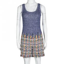 Chanel Multicolor Knit Tweed Sleeveless Romper S