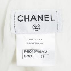 Pre Owned Chanel Off White High Waist Textured Shorts M