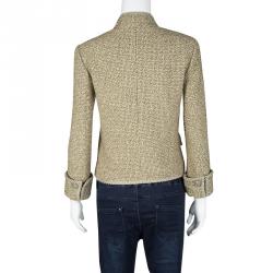 Chanel Beige Lurex Knit Textured Blazer S