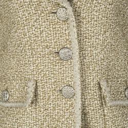 Chanel Beige Lurex Knit Textured Blazer S