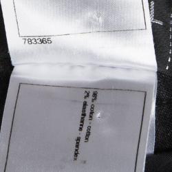 Pre Owned Chanel Black Denim Frayed Bottom High Waist Jeans L