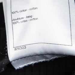 Pre Owned فستان ماكسي شانيل قطن أسود بأكمام قصيرة L