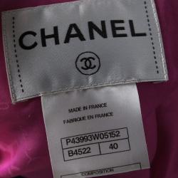 Pre Owned Chanel Pink Textured Contrast Cuff Maharaja Jacket M