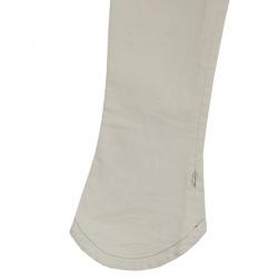 Pre Owned Chanel White Trousers With Embroidered Back Pocket Detail S