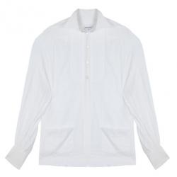 Pre Owned Chanel White Tuxedo Shirt M