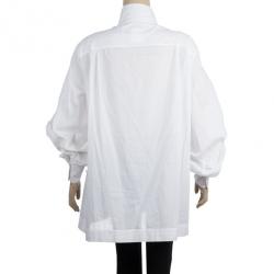 Pre Owned Chanel White Tuxedo Shirt M