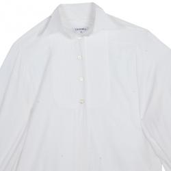 Pre Owned Chanel White Tuxedo Shirt M