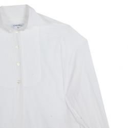 Pre Owned Chanel White Tuxedo Shirt M