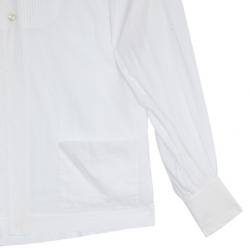 Pre Owned Chanel White Tuxedo Shirt M