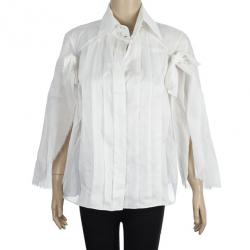 مملوكة مسبقًا Chanel White Long Sleeve Shirt S
