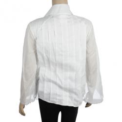 مملوكة مسبقًا Chanel White Long Sleeve Shirt S