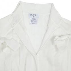 مملوكة مسبقًا Chanel White Long Sleeve Shirt S