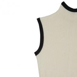 Pre Owned Chanel Cream Turtleneck Jumpsuit S