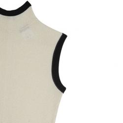 Pre Owned Chanel Cream Turtleneck Jumpsuit S