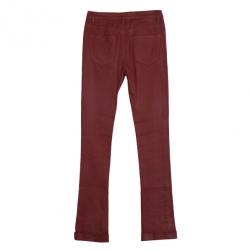 Pre Owned Chanel Red Denim Jeans S