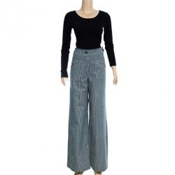 Pre Owned Chanel Pinstripe Trousers L