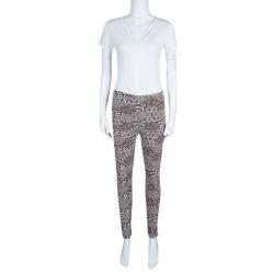 Pre Owned Chanel Multicolor Lurex Jacquard Knit Tapered Pants M