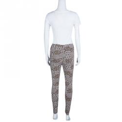 Pre Owned Chanel Multicolor Lurex Jacquard Knit Tapered Pants M